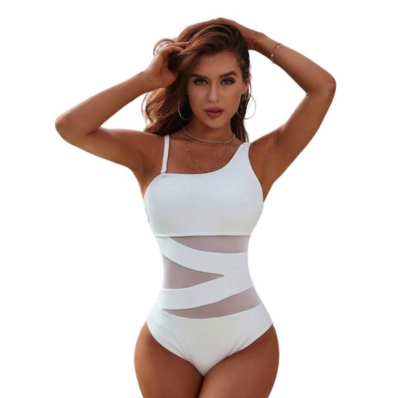 One Piece Asymmetric One Shoulder Swimsuit M *NWT* - Picture 1 of 10